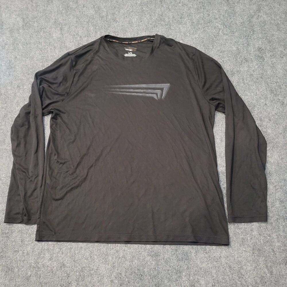 Copper Fit Long Sleeve Shirt Black Adult Large Copper Infused